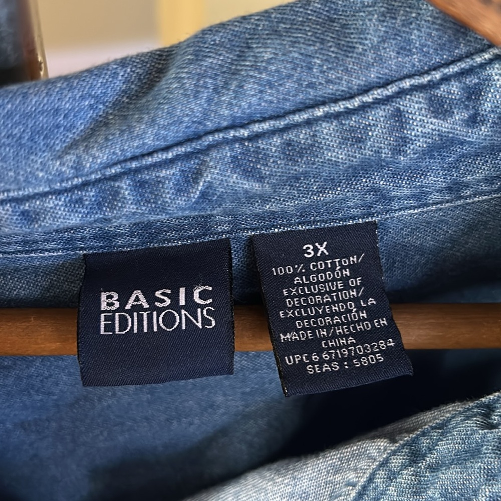 Vintage Basic Editions 3x Denim Winter Button Dow… - image 5